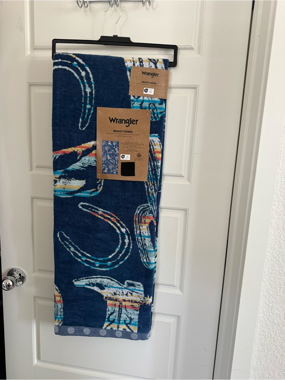 Wrangler Blue Multi Western Print Beach Towel